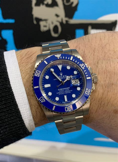 rolex submariner smurf white gold.